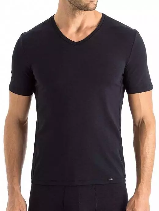 Эластичная футболка из смеси лиоцелла и хлопка черного цвета HANRO 073185c2197